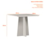 Mesa de Jantar Anitta 90x90 com 4 Cadeiras Ana Ypê/Off White/Linho Palha - New Ceval 