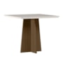 Mesa de Jantar Anitta 90x90 Imbuia/Off White Tampo em MDF com Vidro - New Ceval