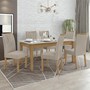 Mesa de Jantar Áries 180x90 com 6 Cadeiras Apogeu Amêndoa/Off White/Veludo Creme - Móveis Lopas