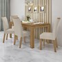 Mesa de Jantar Athenas 180x90 com 4 Cadeiras Apogeu Amêndoa/Off White/Linho Bege - Móveis Lopas