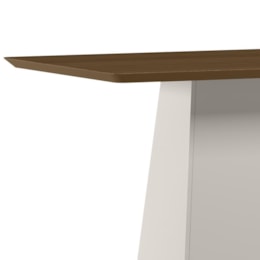 Mesa de Jantar Bárbara 120x80 Off White/Imbuia Tampo em MDF - New Ceval