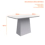 Mesa de Jantar Bárbara 120x80 Off White/Imbuia Tampo em MDF - New Ceval