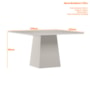 Mesa de Jantar Bárbara 135x135 Imbuia/Off White Tampo em MDF com Vidro - New Ceval