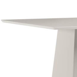 Mesa de Jantar Bárbara 135x135 Off White Tampo em MDF com Vidro - New Ceval