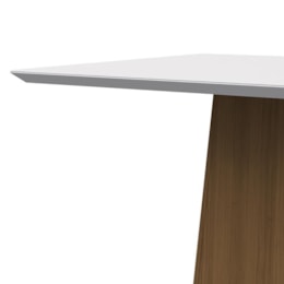 Mesa de Jantar Bárbara 135x90 Imbuia/Off White Tampo com Vidro - New Ceval Mesa de Jantar Bárbara 135x90 Imbuia/Off White Tampo com Vidro - New Ceval