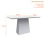 Mesa de Jantar Bárbara 135x90 Imbuia/Off White Tampo em MDF com Vidro - New Ceval