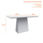 Mesa de Jantar Bárbara 135x90 Off White/Imbuia Tampo em MDF - New Ceval