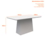 Mesa de Jantar Bárbara 160x90 Imbuia/Off White Tampo em MDF com Vidro - New Ceval