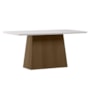 Mesa de Jantar Bárbara 160x90 Imbuia/Off White Tampo em MDF com Vidro - New Ceval