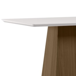 Mesa de Jantar Bárbara 160x90 Imbuia/Off White Tampo em MDF com Vidro - New Ceval