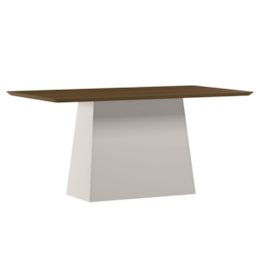 Mesa de Jantar Bárbara 160x90 Off White/Imbuia Tampo em MDF - New Ceval