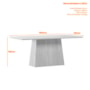 Mesa de Jantar Bárbara 180x90 Imbuia/Off White Tampo em MDF com Vidro - New Ceval