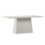 Mesa de Jantar Bárbara 180x90 Off White Tampo em MDF com Vidro - New Ceval