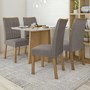 Mesa de Jantar Celebrare 120x80 com 4 Cadeiras Apogeu Amêndoa/Off White/Suede Bege - Móveis Lopas  