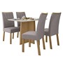 Mesa de Jantar Celebrare 120x80 com 4 Cadeiras Apogeu Amêndoa/Off White/Veludo Capuccino - Móveis Lopas  