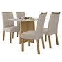 Mesa de Jantar Celebrare 120x80 com 4 Cadeiras Apogeu Amêndoa/Off White/Veludo Creme - Móveis Lopas  