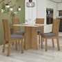 Mesa de Jantar Celebrare 90x90 e 4 Cadeiras Athenas Amêndoa/Off White/Veludo Capuccino - Móveis Lopas 