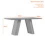 Mesa de Jantar Fernanda 160x90 Imbuia/Off White Tampo em MDF com Vidro - New Ceval