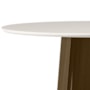 Mesa de Jantar Isabela 100x100 Imbuia/Off White Tampo em MDF com Vidro - New Ceval