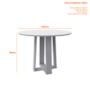 Mesa de Jantar Isabela 100x100 Imbuia/Off White Tampo em MDF com Vidro - New Ceval