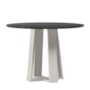 Mesa de Jantar Isabela 100x100 Off White/Preto Tampo em MDF com Vidro - New Ceval