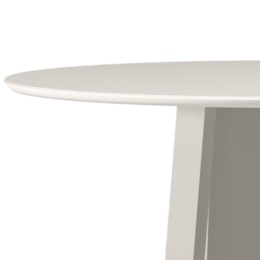 Mesa de Jantar Isabela 100x100 Off White Tampo em MDF com Vidro - New Ceval