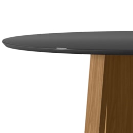 Mesa de Jantar Isabela 100x100 Ypê/Preto Tampo em MDF com Vidro - New Ceval Mesa de Jantar Isabela 100x100 Ypê/Preto Tampo em MDF com Vidro - New Ceval