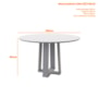 Mesa de Jantar Isabela 120x120 Off White/Imbuia Tampo em MDF - New Ceval