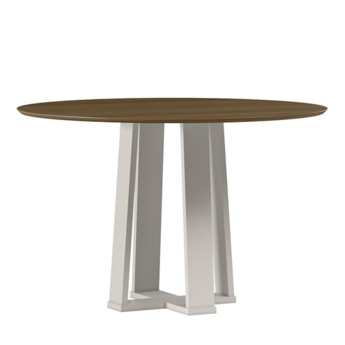 Mesa de Jantar Isabela 120x120 Off White/Imbuia Tampo em MDF - New Ceval