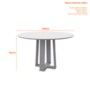 Mesa de Jantar Isabela 120x120 Off White/Preto Tampo em MDF com Vidro - New Ceval