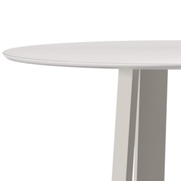 Mesa de Jantar Isabela 120x120 Off White Tampo em MDF com Vidro - New Ceval