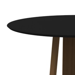 Mesa de Jantar Isabela 135x135 Imbuia/Preto com Vidro - New Ceval Mesa de Jantar Isabela 135x135 Imbuia/Preto com Vidro - New Ceval