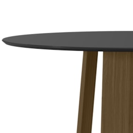 Mesa de Jantar Isabela 135x135 Imbuia/Preto Tampo em MDF com Vidro - New Ceval Mesa de Jantar Isabela 135x135 Imbuia/Preto Tampo em MDF com Vidro - New Ceval
