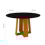Mesa de Jantar Isabela 135x135 Ipê/Preto com Vidro - New Ceval