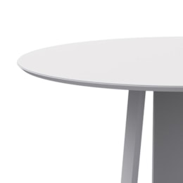 Mesa de Jantar Isabela 135x135 Off White com Vidro - New Ceval Mesa de Jantar Isabela 135x135 Off White com Vidro - New Ceval