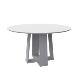 Mesa de Jantar Isabela 135x135 Off White com Vidro - New Ceval Mesa de Jantar Isabela 135x135 Off White com Vidro - New Ceval