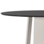 Mesa de Jantar Isabela 135x135 Off White/Preto Tampo em MDF com Vidro - New Ceval