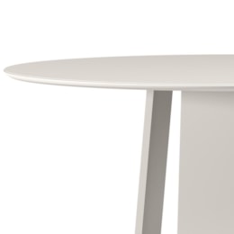 Mesa de Jantar Isabela 135x135 Off White Tampo em MDF com Vidro - New Ceval