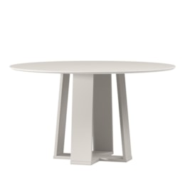 Mesa de Jantar Isabela 135x135 Off White Tampo em MDF com Vidro - New Ceval Mesa de Jantar Isabela 135x135 Off White Tampo em MDF com Vidro - New Ceval