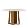 Mesa de Jantar Isabela 135x135 Ypê/Off White Tampo em MDF com Vidro - New Ceval