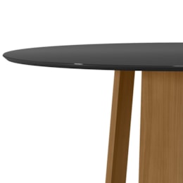 Mesa de Jantar Isabela 135x135 Ypê/Preto Tampo em MDF com Vidro - New Ceval Mesa de Jantar Isabela 135x135 Ypê/Preto Tampo em MDF com Vidro - New Ceval