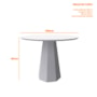 Mesa de Jantar Isis 100x100 com 4 Cadeiras Amanda Ypê/Off White/Linho Cinza Escuro - New Ceval