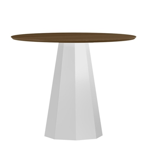 Mesa de Jantar Isis 100x100 Off White/Imbuia Tampo em MDF - New Ceval