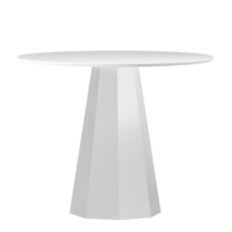 Mesa de Jantar Isis 100x100 Off White Tampo em MDF com Vidro - New Ceval