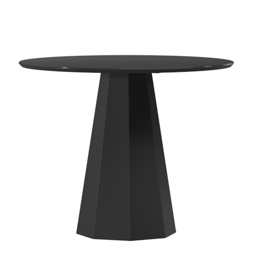 Mesa de Jantar Isis 100x100 Preto Tampo em MDF com Vidro - New Ceval