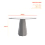 Mesa de Jantar Isis 120x120 Imbuia/Off White Tampo em MDF com Vidro - New Ceval