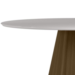 Mesa de Jantar Isis 135x135 Imbuia/Off White Tampo em MDF com Vidro - New Ceval