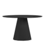 Mesa de Jantar Isis 135x135 Preto Tampo em MDF com Vidro - New Ceval