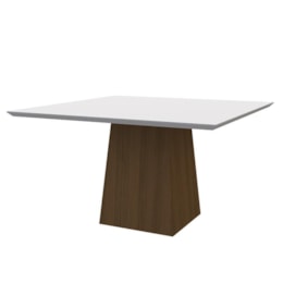 Mesa de Jantar Jasmin 135x135 Imbuia/Off White - PR Móveis Mesa de Jantar Jasmin 135x135 Imbuia/Off White - PR Móveis