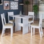 Mesa de Jantar Karla 108x68 com Tampo em MDP e 4 Cadeiras Branco/Bege - Indekés